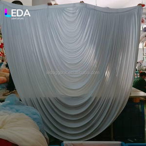 LEDA Custom Size Milk <b>Silk</b> Draped Stage Setup Semi-circular <b>Curtain</b> Wedding Decorations Wave-patterned Base for Wedding - Product Image 4
