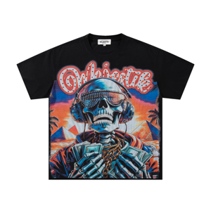 เสื้อยืดโอเวอร์ไซส์พิมพ์ลายผ้าฝ้าย 100% สไตล์ฮิปฮอปสำหรับผู้ชาย คอลเลคชั่นขายส่งเสื้อผ้าสตรีทแวร์ระดับไฮเอนด์ประดับคริสตัล แบรนด์ Majestik Clothing ปี 2026 - Product Image 1