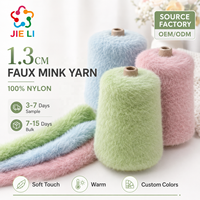 Fabriklieferung 1,3CM Kunstnerz-Fleece-Garn 100% Nylon Weiches Flauschiges Strickgarn für Winter-Pullover Damen-Strickkleidung
