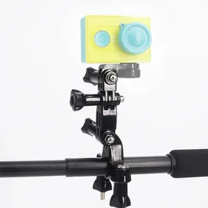 Dudukan sepeda untuk kamera GoPro, klem untuk sepeda dengan sekrup logam + lengan Pivot 3 arah dapat disesuaikan cocok untuk model GoPro 8 7 6 5 4