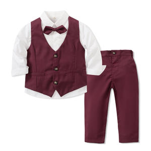 Bébé garçon vêtements <span class=keywords><strong>de</strong></span> <span class=keywords><strong>mariage</strong></span> anneau porteur <span class=keywords><strong>tenue</strong></span> costume formel enfants ensemble enfants fête vêtements Gentleman garçon vêtements ensemble anniversaire - Product Image 5