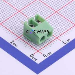 XY350V-3.5-2P <b>Screw</b> Terminal <b>Block</b> Through hole Component (THT),P=3.5mm Connector 1x2P 3.5mm Green Through Hole - Product Image 1