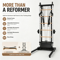Tour de Pilates portable en bois d'érable avec accessoire échelle et baril, machine Reformer pour exercices corps entier, usage professionnel et domestique MJD W58