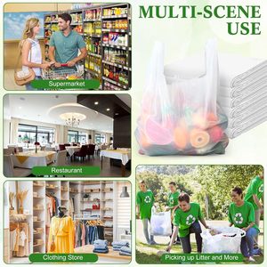 ถุงใส่เสื้อยืดแบบเป็นมิตรต่อสิ่งแวดล้อม ถุงช้อปปิ้ง PE ย่อยสลายได้ มีหูหิ้ว หนา ทนทาน ปรับแต่งได้ สำหรับธุรกิจ ร้านค้าปลีก ร้านขายของชำ ซูเปอร์มาร์เก็ต - Product Image 6