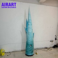 Grande colonne de glace bleue gonflable personnalisée, ornement de glace gonflable pour la décoration d'événements hivernaux et de spectacles sur scène