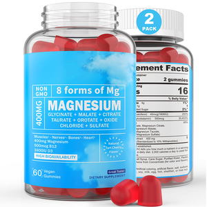 OEM magnesio glicinato gommoso Stress sonno muscoli supporto supplemento magnesio Threonate Gummies Relax muscoli
