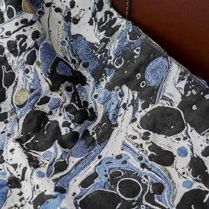 Caliente azul negro color contraste <span class=keywords><strong>relieve</strong></span> oro alambre Splash-tinta estilo Nueva <span class=keywords><strong>pintura</strong></span> al óleo diseño jacquard - Product Image 5