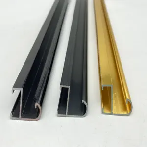 Aluminium Profile Factory Colored Anodizing Custom Size Black Silver Aluminum Photo Frame Profiles Brushed Picture Frame