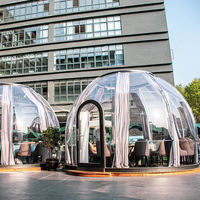 Dôme à bulles en PC pour l'extérieur, structure en acier, maison préfabriquée portable pour le glamping et l'usage commercial