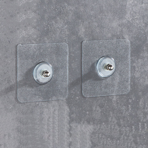 Wall Screw-free Sticker <b>Hook</b> No Trace Screw Long Buckle <b>Hook</b> Transparent Ready to Ship New 6*6cm Carton Injection <b>Plastic</b> Single - Product Image 3