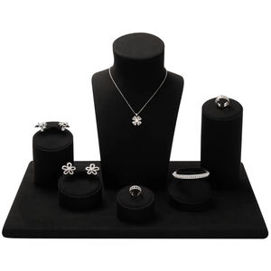 Expositor de Joyería de Metal y Microfibra de Lujo, Juego de Expositores Personalizados para Joyería, Exhibición de Aretes y Collares para Accesorios de Joyería - Product Image 6