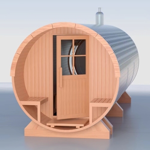 <span class=keywords><strong>Grand</strong></span> sauna baril extérieur en cèdre personnalisé pour 10 personnes sauna traditionnel avec poêle à bois et baie vitrée panoramique - Product Image 4