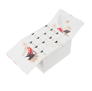 Caja de Calendario de Adviento Cuadrada Rígida de Papel Reciclable Personalizada con 12 Cajones y Relieve para Chocolate y Dulces, Caja de Regalo - Product Image 2