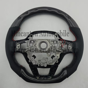 Volant de voiture en cuir perforé avec poignée en fibre de carbone et LED de haute qualité pour Honda Civic 11e génération - Product Image 4