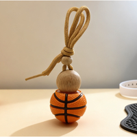 Diffuseur d'huiles essentielles personnalisé en verre vide pour voiture, en forme de ballon de basket, à suspendre au rétroviseur, désodorisant et pendentif
