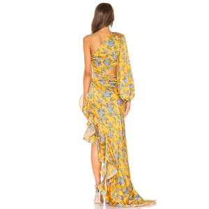 Robe de soirée asymétrique à épaule dénudée, tenue Maxi, avec ourlet asymétrique, à la mode, vente en gros, nouvelle collection - Product Image 3