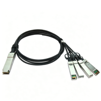Kabel DAC QSFP Pasif 4*10G Realsea Factory 1M Direct Attach Copper OEM Hitam 30AWG untuk SWITCH