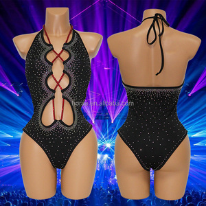 S679 stile ragazza Glitter costumi da bagno e <span class=keywords><strong>Beachwear</strong></span> cristalli strass decorazione Spandex Hot Club decorazione di diamanti da bagno - Product Image 2