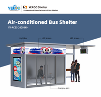 Abri bus fermé avec banc à prix d'usine Abri arrêt de bus climatisé Abri bus chauffant avec poubelle et écran LED