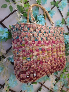 Sac fourre-tout bohème fait main en jute pour femme, avec motif tissé perlé, fermeture éclair, écologique, sacs à bandoulière décontractés - Product Image 4