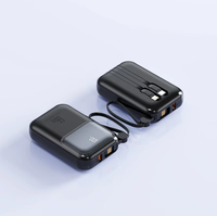 Nouvelle mini batterie externe ultra-rapide 66W en plastique 20 000 mAh avec câble intégré, charge rapide bidirectionnelle, batterie externe portable