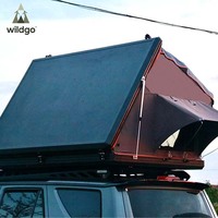 Tente de toit de camping en aluminium 4X4 à grand espace durable tente de toit de voiture à coque dure étanche avec interface USB en forme de T