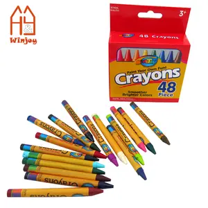Groothandel kleurpotloden 64 kleuren-Custom 48 Diverse Kleur Krijt Set Met Gepersonaliseerde Doos Pakket, Niet Giftig Kleurpotloden Voor Kinderen, relatiegeschenk.