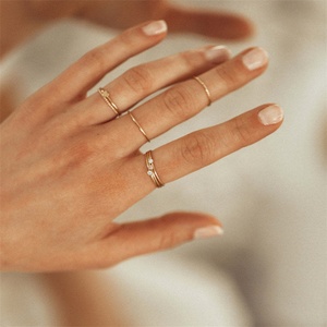 Anillo de Dedo de Acero Inoxidable con Piedra de Nacimiento, Joyería Sencilla y Elegante para Mujer - Product Image 3