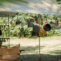 Corde à linge portable coupe-vent pour extérieur, corde à linge multifonctionnelle pour camping, corde réglable avec pinces à linge, corde de suspension pour auvent
