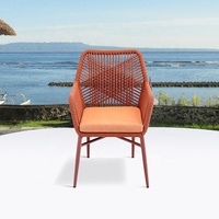 Chaises modernes en aluminium pour restaurant et patio, chaises de jardin en plein air, fauteuils de café et de salle à manger en corde verte