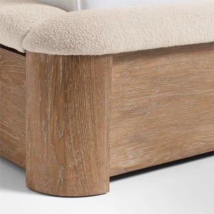 Hot bán hiện đại rắn gỗ vua khung giường với lưu trữ bên dưới và vải đầu giường - Product Image 5