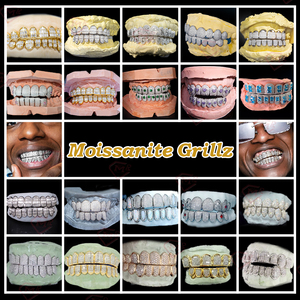 Hiphop Dents Personnalisées Moissanite Argent <span class=keywords><strong>Grillz</strong></span> Émail 10 Top 10 Bottom Glacé Vvs Diamant Moissanite <span class=keywords><strong>Grillz</strong></span> - Product Image 5