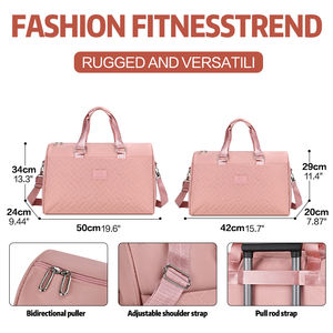 Designer Women's Quilted Embroidery Waterproof Luxury <strong>Large</strong> Capacity Travel Weekend Overnight Gym Travel <strong>DuffleBag</strong> Travel Bag - Product Image 3