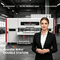 Printer DTG Semi-Otomatis Fourstar TX-6040 untuk Tinta Ramah Lingkungan I3200 Kecepatan Tinggi 350pcs/jam Portabel untuk Kaos Plastik