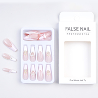 Faux Ongles de Luxe 24 Pièces en Gros, Grande Remise, Diamant Complet & Style Noël, Faux Ongles à Coller & Ongles de Noël pour Filles