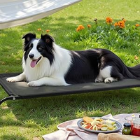 Lit surélevé de qualité militaire pour animaux de compagnie pour chats et chiens maille respirante configuration instantanée taille S pour le confort de refroidissement d'été intérieur/extérieur