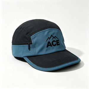 Men Color Block Quick Dry 5 Panel <b>Canvas</b> Sublimation Printed Sport Cap Zipper Pocket Lightweight Outdoor Camp Hat Camping - Product Image 5