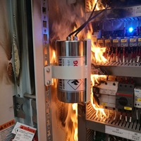 Protection incendie encastrée pour panneaux électriques avec extincteur aérosol en acier inoxydable certifié CE