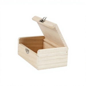 THANH TUNG THINH CO.LTD Boîte rectangulaire en bois naturel avec fermoir métallique et couvercle à charnière, conteneur de rangement fabriqué au Vietnam - Product Image 1