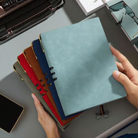 Buku Alamat Bisnis Mini A5 Tebal Kustom, Notebook Jahitan Benang, Jahitan Saddle, Sampul Kulit PP Lembut, Kulit Sapi, Promosi