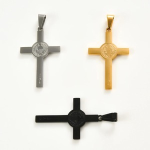 Ciondoli a croce di <span class=keywords><strong>San</strong></span> Benedetto in acciaio inossidabile per collane da donna e da uomo, ciondoli religiosi cattolici per la preghiera, amuleti, gioielli, regalo. - Product Image 2
