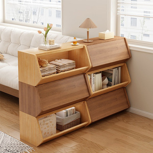 Stackable Storage <b>Cabinet</b> Modular Living Room Sofa Side Table Bedroom Bedside Table Large Capacity Toy Snack Organizer - Product Image 1