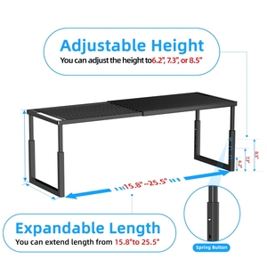 Nouveaux organisateurs d'étagères de placard réglables en hauteur, extensibles et extensibles, étagères de comptoir de cuisine, supports à épices empilables pour garde-manger - Product Image 4