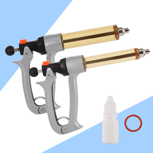 Siringa Veterinaria Automatica 30/50 Ml In Acciaio Inox Per Bovini, Capre, Maiali, Dosaggio Regolabile 1-5 Ml