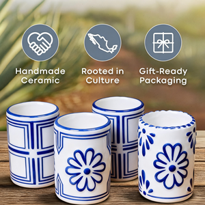 Vasos de chupito clásicos de <span class=keywords><strong>Talavera</strong></span> de 2oz, taza de tequila de cerámica hecha a mano con <span class=keywords><strong>Talavera</strong></span>, diseño de cerámica mexicana, regalos de tequila para amigos - Product Image 3
