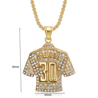 Perhiasan Hip Hop Anti Air Anti Karat untuk Pria Liontin Kalung Lapis Emas 18k Baja Tahan Karat Pvd No.23 Jersey Grosir