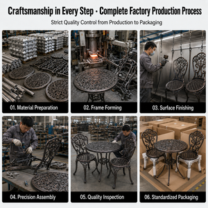 Ready to Ship Modern Outdoor Cast Aluminum <strong>Table</strong> <strong>and</strong> <strong>Chairs</strong> <strong>Set</strong> for Balcony Terrace Villa Garden Patio Furniture - Product Image 6