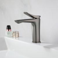 Vente directe d'usine Robinets de lavabo gris en laiton personnalisés Robinets de salle de bain Robinets chauds et froids pour salle de bain