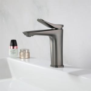 Penjualan langsung pabrik keran kamar mandi kuningan kustom wastafel abu-abu keran kamar mandi keran panas dan dingin untuk kamar mandi - Product Image 1