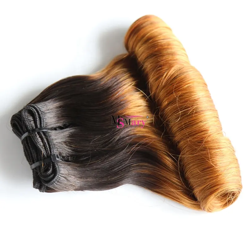 12A Double Drawn Mixed Color / Ombre Color Egg Roll Funmi Human Hair With Closure / Frontal Wholesale